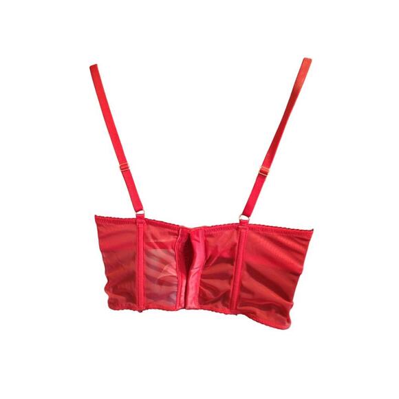Adore Me Avara Cropped Bustier Red Women's Size Small - Picture 2 of 4